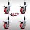 Service Caster 4'' SS Red Poly Swivel 1-1/8'' Expanding Stem Caster Set Total Lock Brake, 4PK SCC-SSEXTTL20S414-PPUB-RED-118-4 - alternate 2